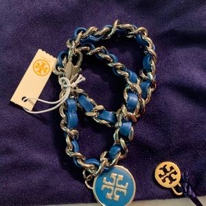 NWT RARE Tory Burch blue wrap around bracelet